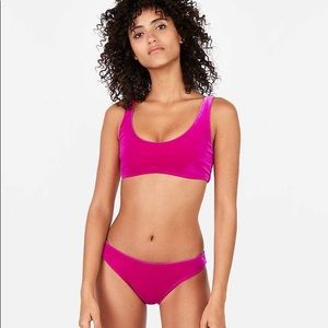 Express hot pink fuchsia velvet bikini set